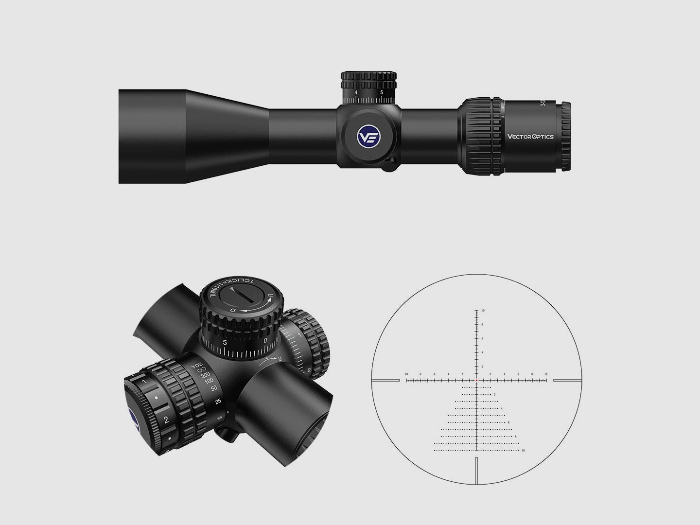 Vector Optics SCOM-40 Veyron 3-12x44IR – 21mm Picatinny/Weaver