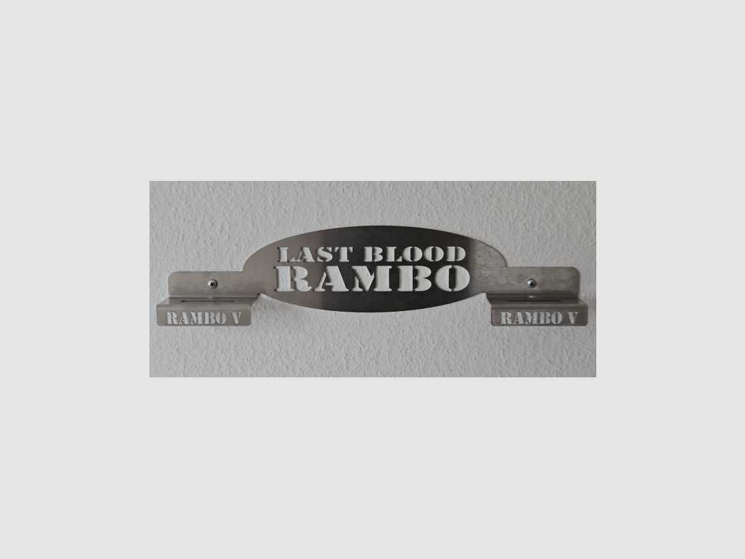 Rambo 5 Messer Designer Wandhalter Edelstahl 3D Effekt