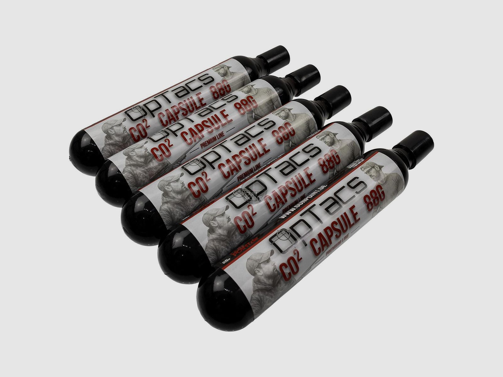 OpTacs CO2 Kapsel 88g - 5er Pack Kartusche fr Luftgewehre, Airsoft & Paintball