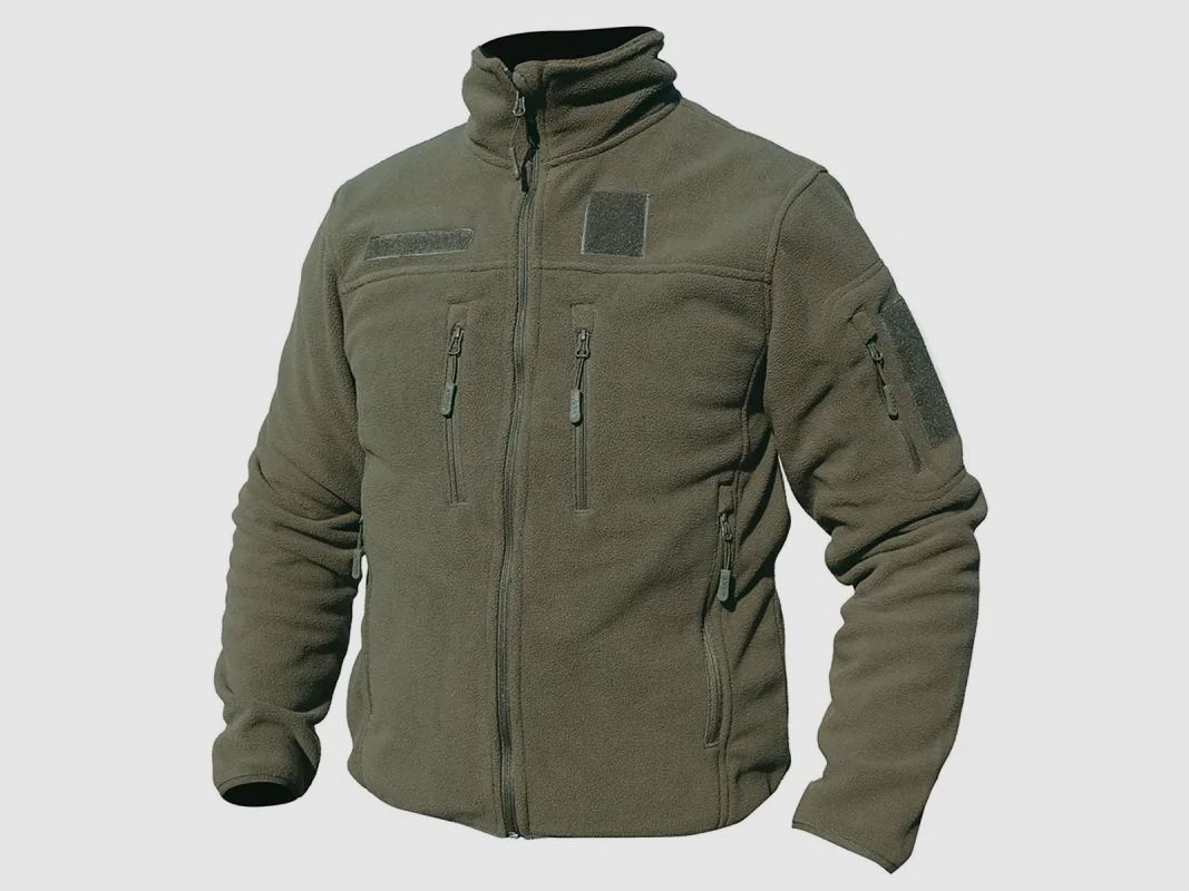 Fleecejacke Herren grün - Stehkragen - 390 g/m² - DCA Frankreich, Bild 2 von 8