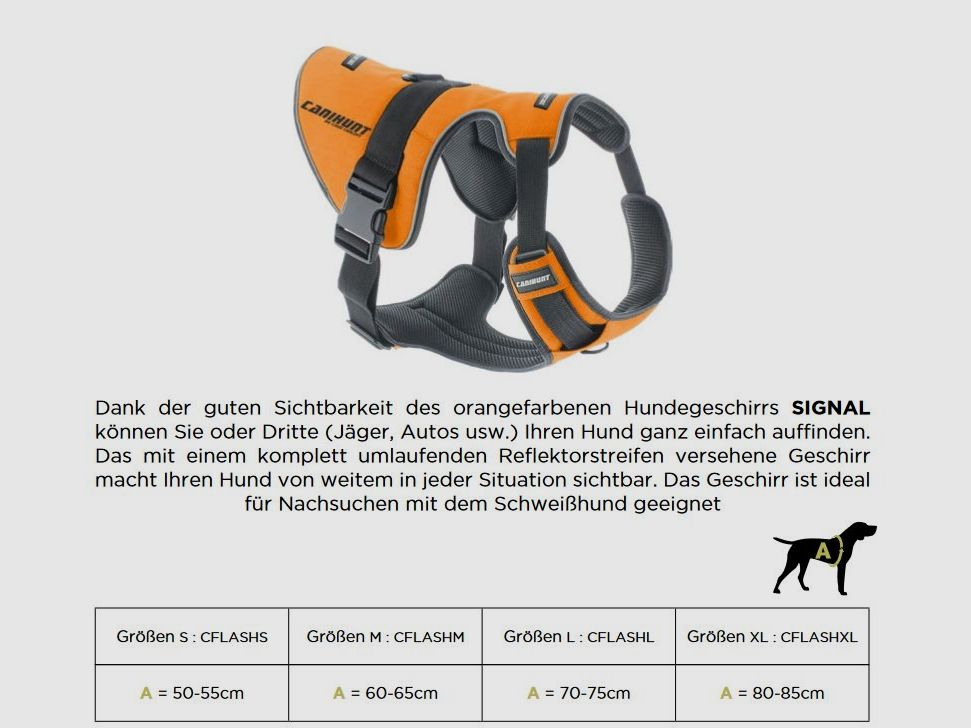 Canihunt Hundegeschirr SIGNAL L Signalorange