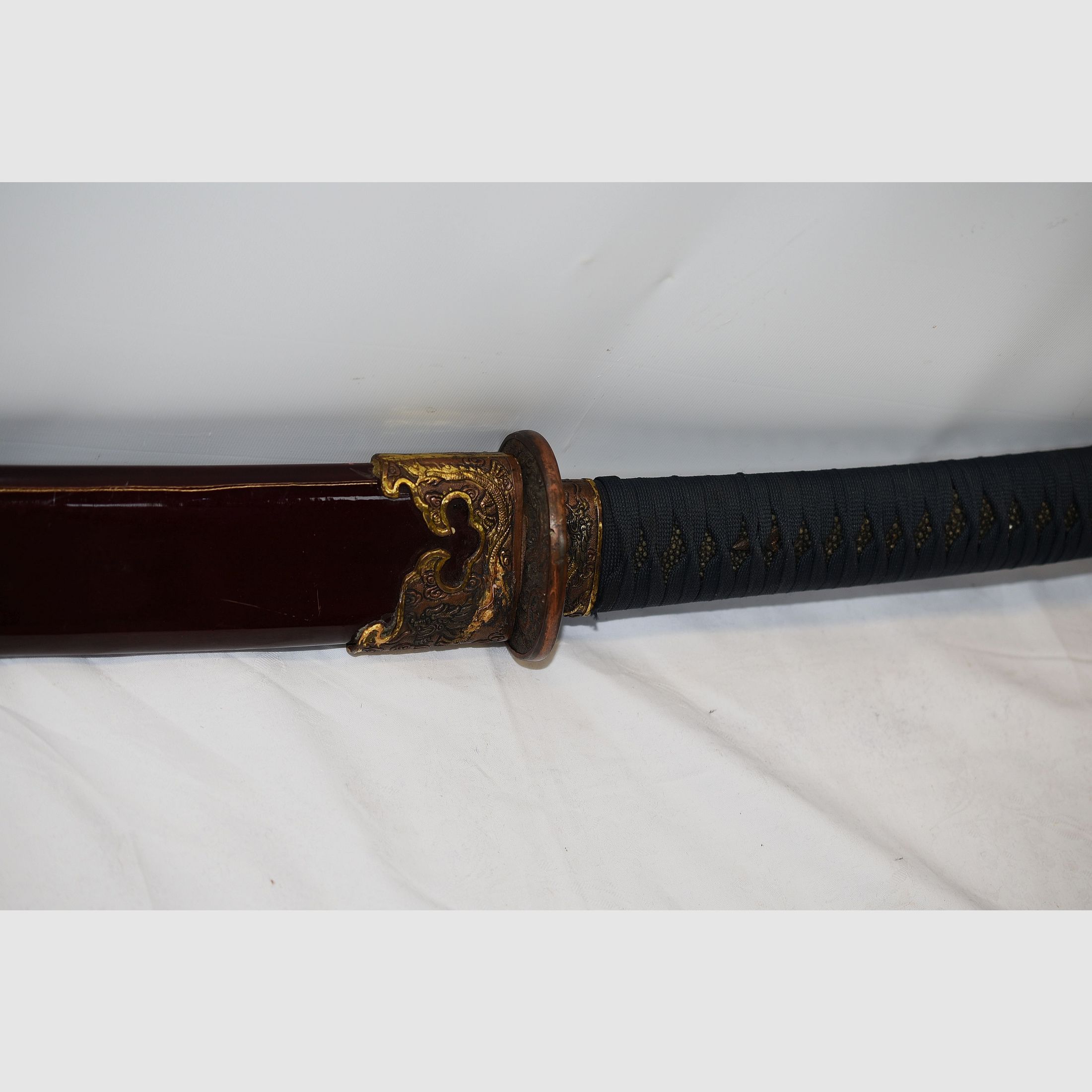 épée japonaise, katana, nagamaki, gravure 99999 sur la lame