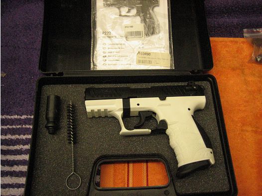 Walther Chees White Black P22Q P22 Q P 22 9mm PAK Schreckschuss SRS Pistole Schreckschusspistole 