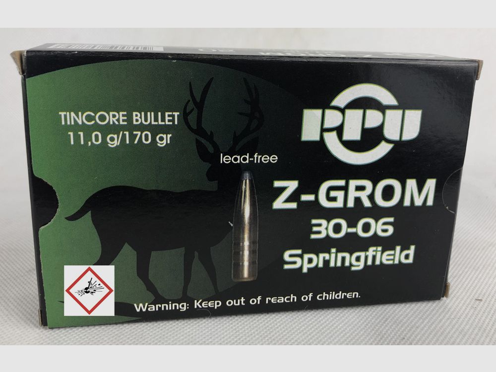 PPU cartridge .30-06 Sprgf. - Z-GROM 170grs - 11.0g lead-free