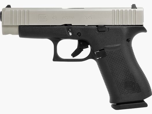 Glock Pistole G48 Silver Slide FS 9mm Luger 4.17″ / 106 mm 10+1, Compact Slimline