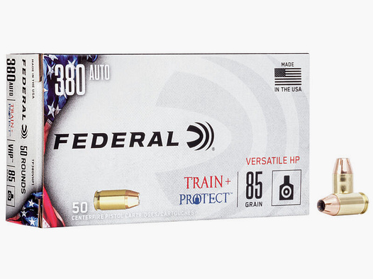 Federal Train+Project .380 ACP 85GR VHP 50 cartuchos
