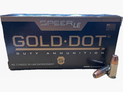 SPEER GOLD DOT - .9MM LUGER - 115 GRS - GDHP BALÍN DE PUNTA HUECA - 50 DISPAROS