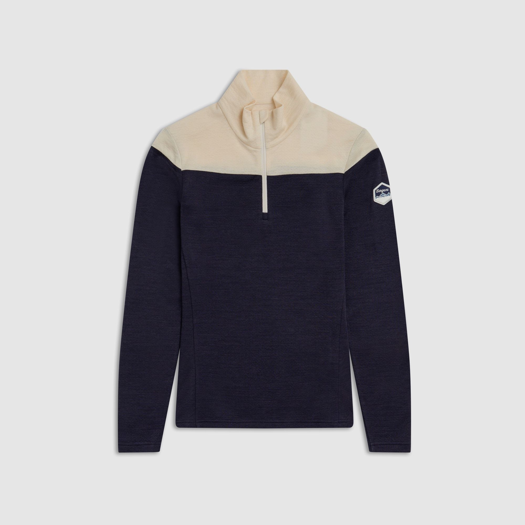 Bergans Inner:Dual Merino Half-Zip Thermoshirt Women Dark Navy/Cream L