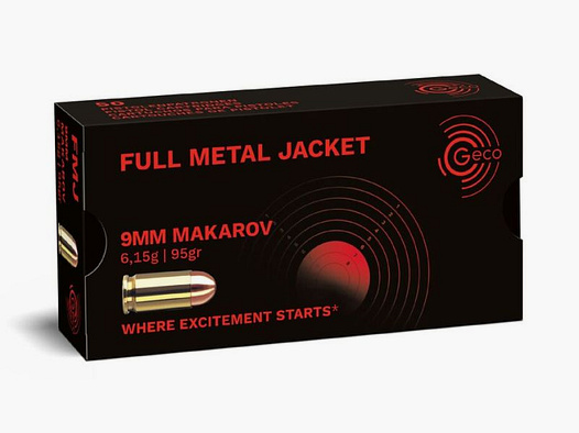 GECO 9 mm Makarov Full Metal Jacket 6,15g/95gr - 50 Patronen