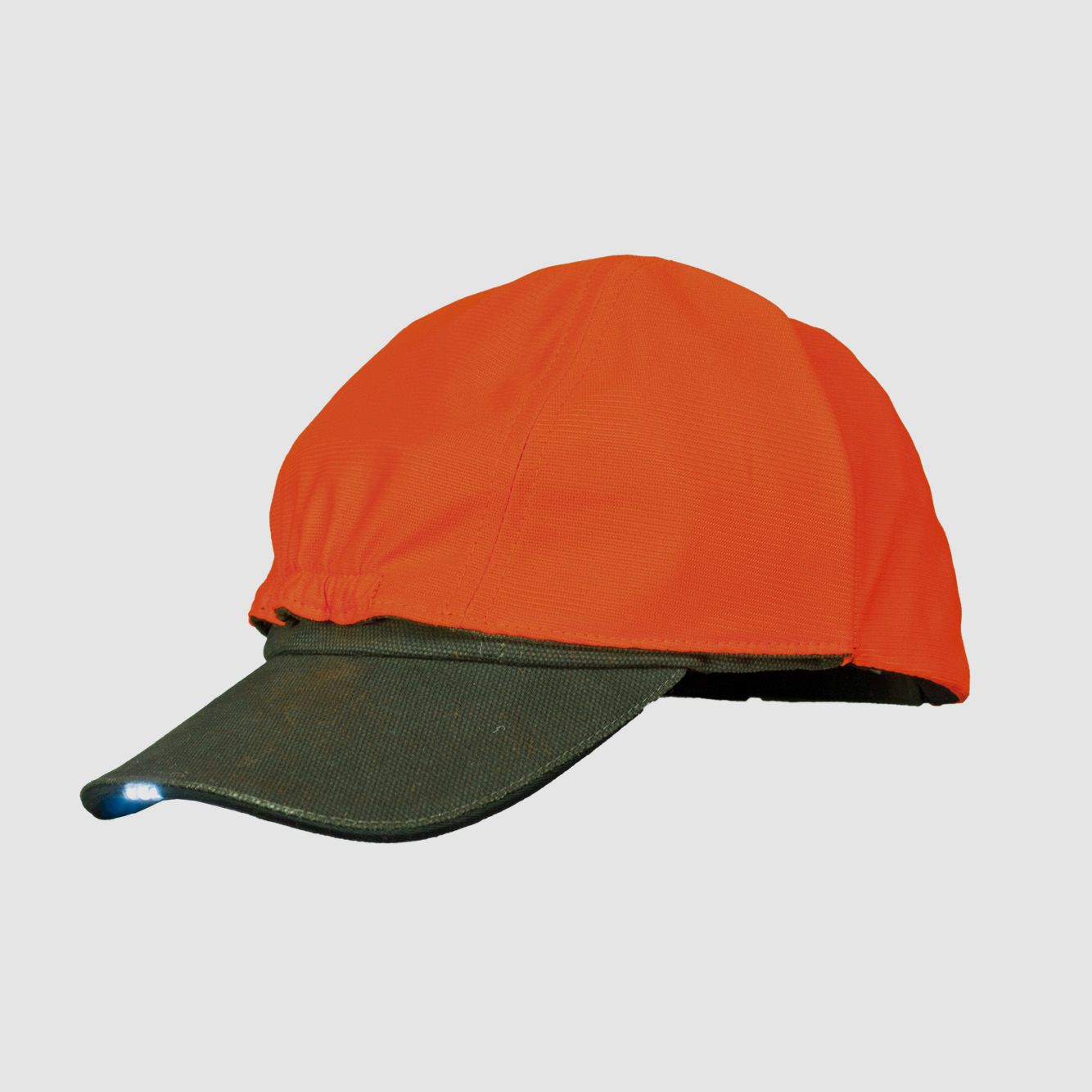 Skogen cappello da caccia reversibile con LED, taglia I (M), oliva/arancione