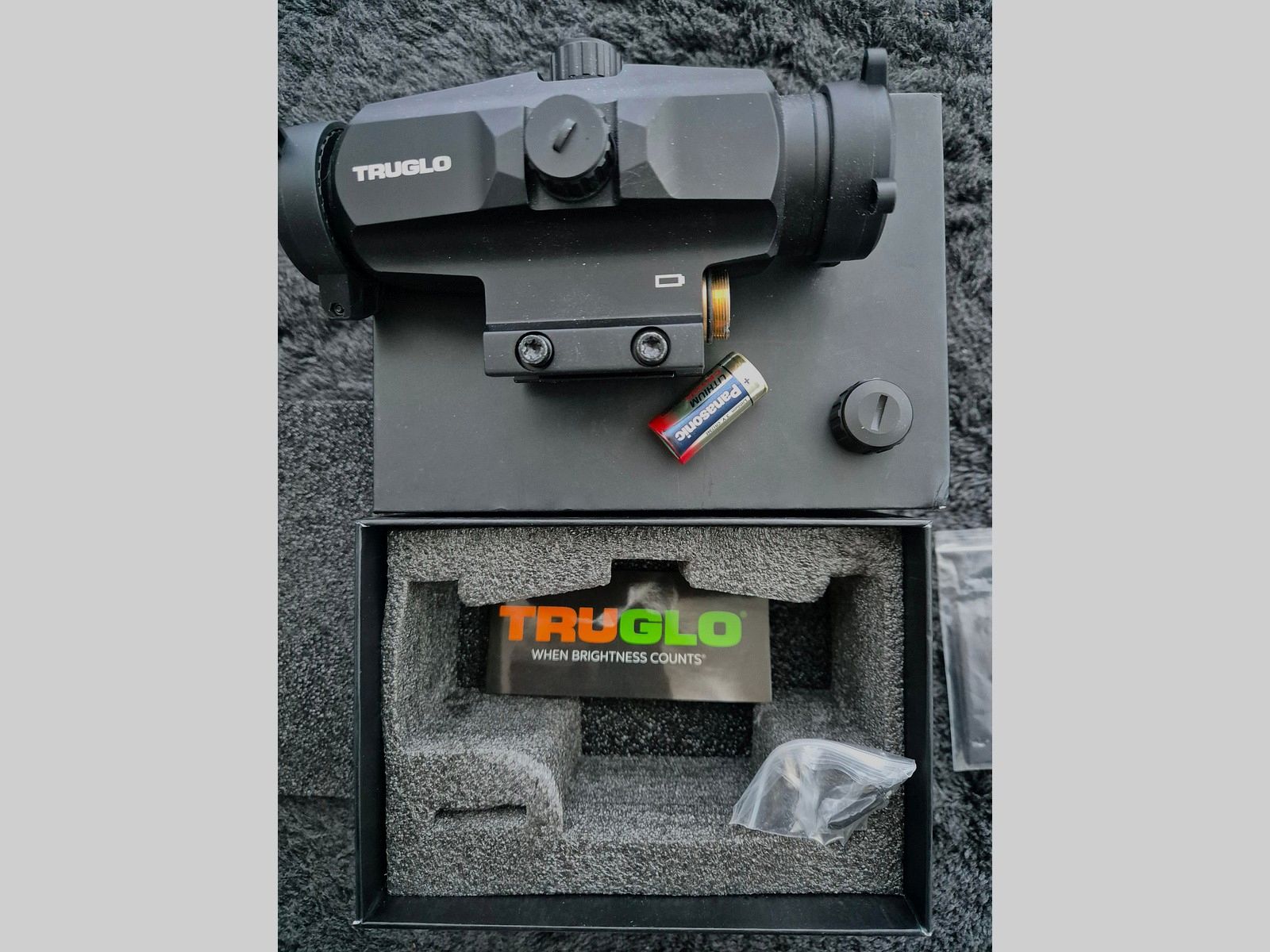 Truglo Prisma pr3 3x32mm Jagd taktisches Gewehr Fernrohr beleuchtet 6 MOA absehen Rot Punkt Visier