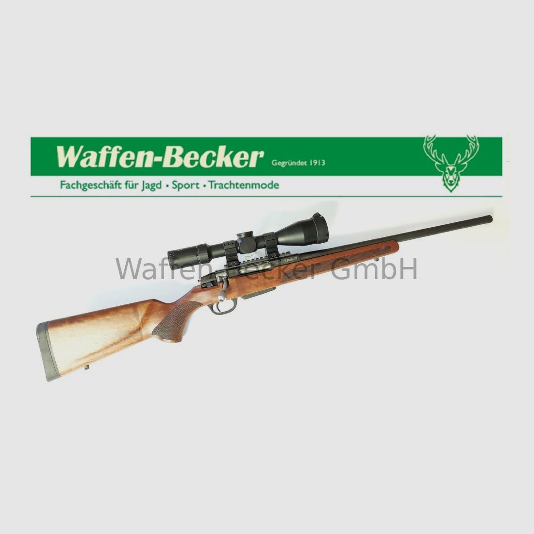 Brenner / Waffen Schumacher Brenner BR20 Kal. .308Win. LL:51cm M15x1 loopdraad, houten kolf + Bauer HD 2-16x50 richtkijker
