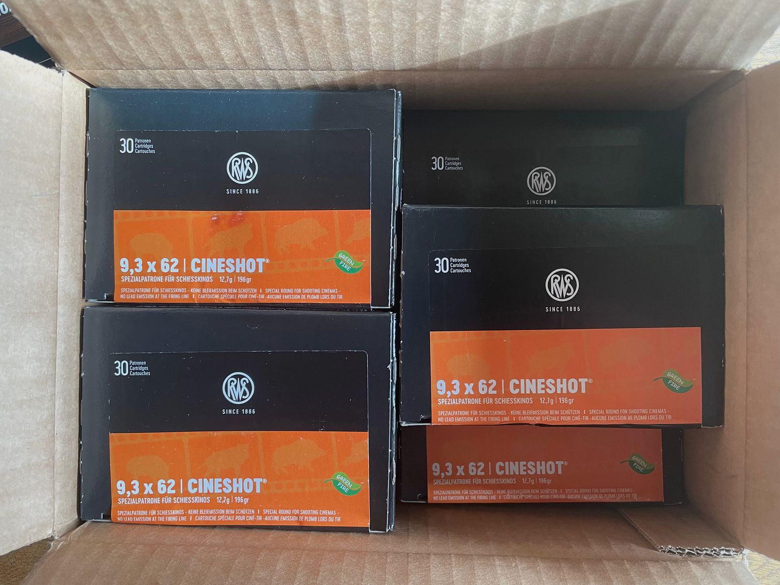 RWS Cineshot 9.3x62 12.7g/195gr special cartridge for shooting cinema - 315 pieces