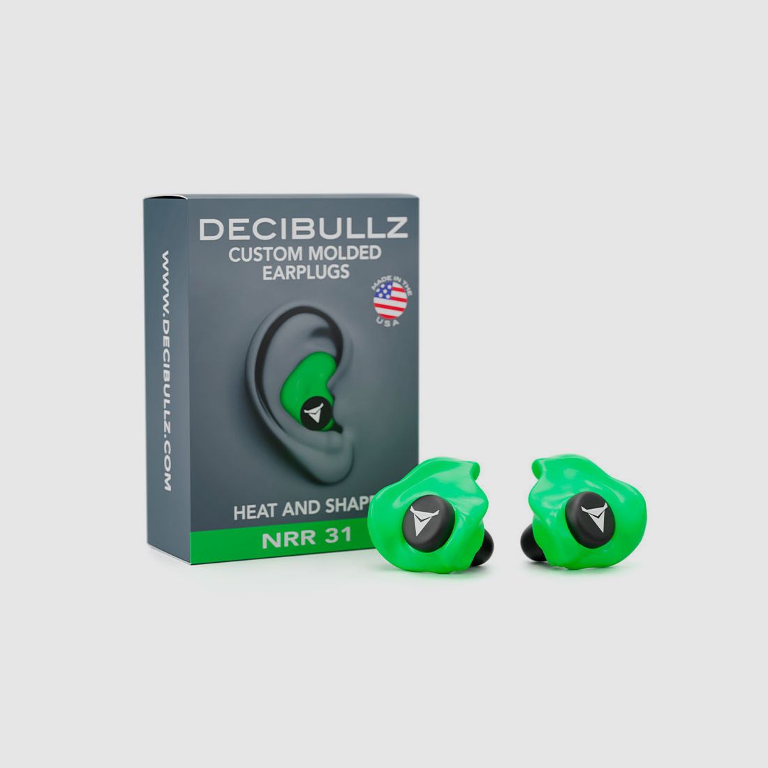 Decibullz 31 dB vervormbare oordoppen - groen, afbeelding 1 van 9