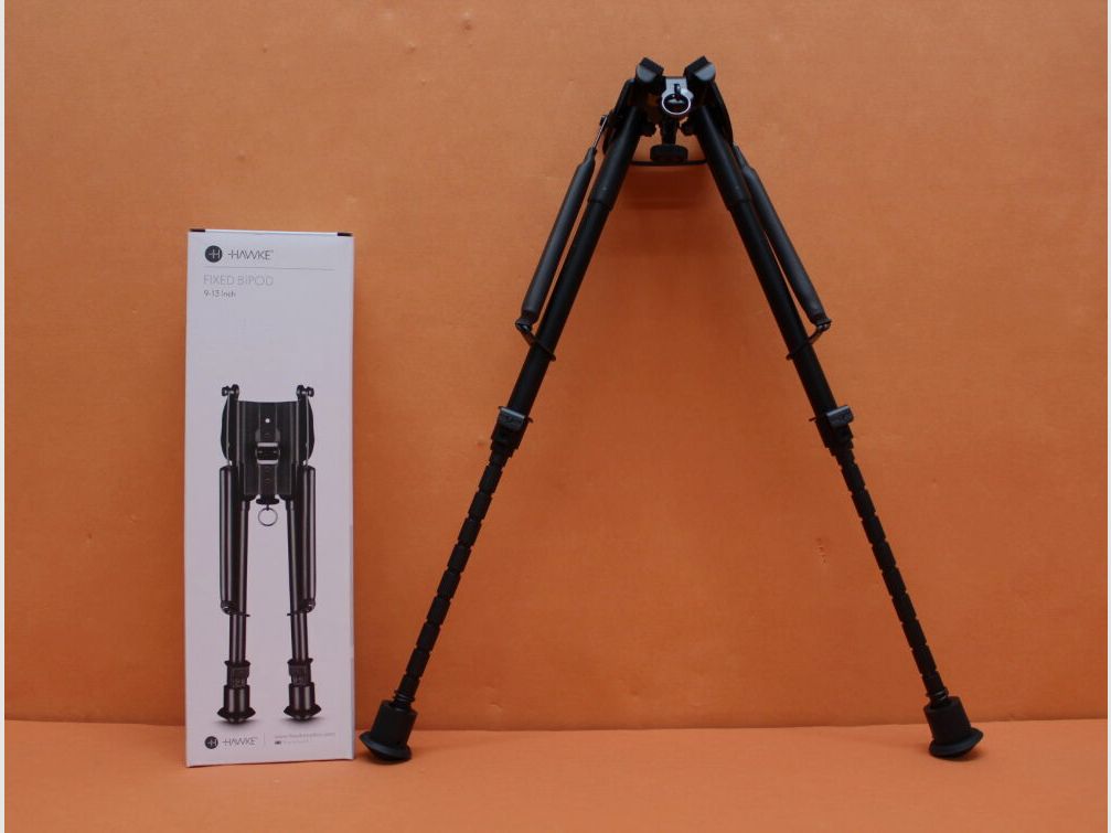 HAWKE HAWKE Zweibein Fixed Bipod (70002) Höhe 9-13"/ ca. 23-33 cm, Rastenverstellung, gummierte Füße