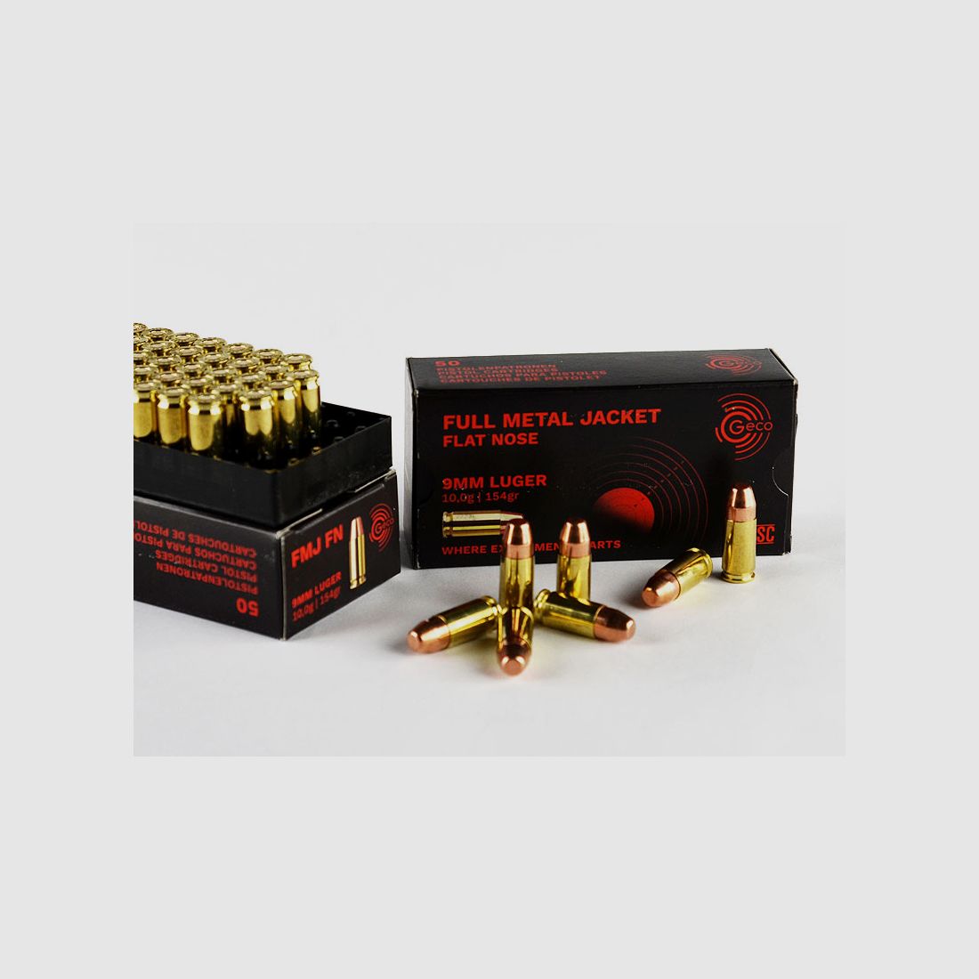 GECO 9 mm Luger, FMJ płaski 154 grs 1 opakowanie (50 strzałów po 0,3999 €*)