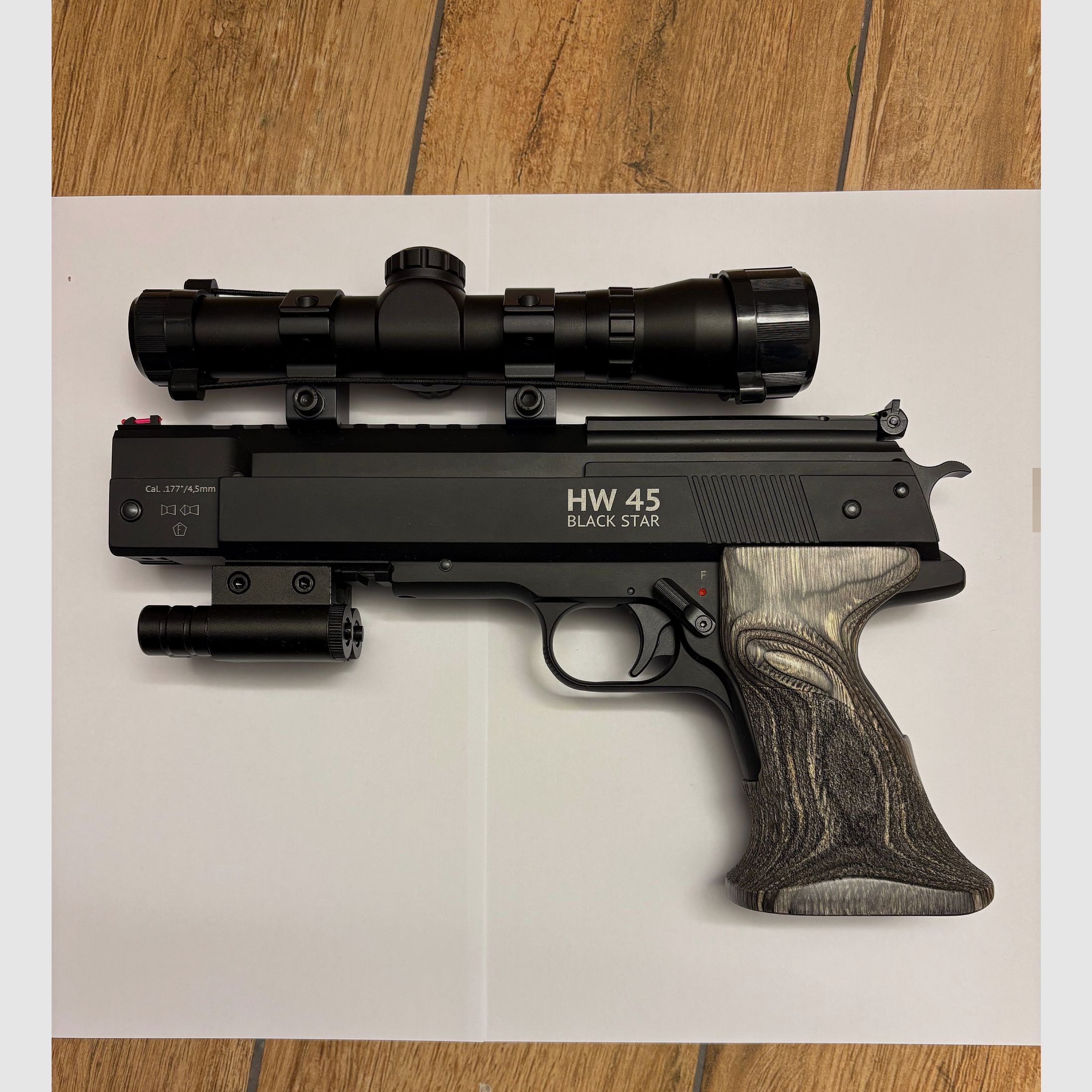 Incense Sport Air Pistol HW 45 Black Star used only once