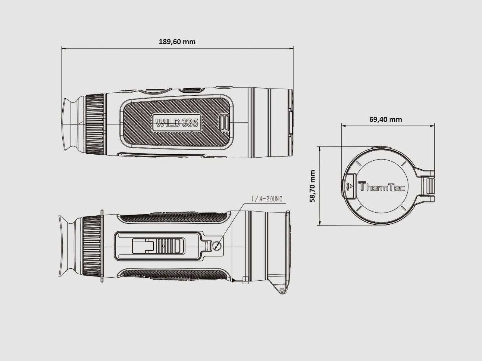 ThermTec WILD 335 35mm Linse 18 mk 384x288 Wärmebildkamera