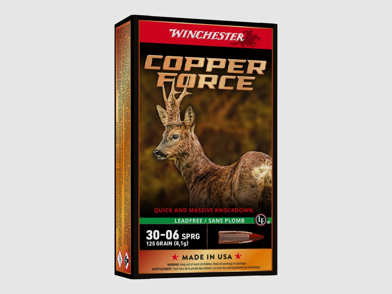 AM.KUL. 30-06 WINCHESTER 125GR COPPER FORCE sin plomo (1op20uds.)