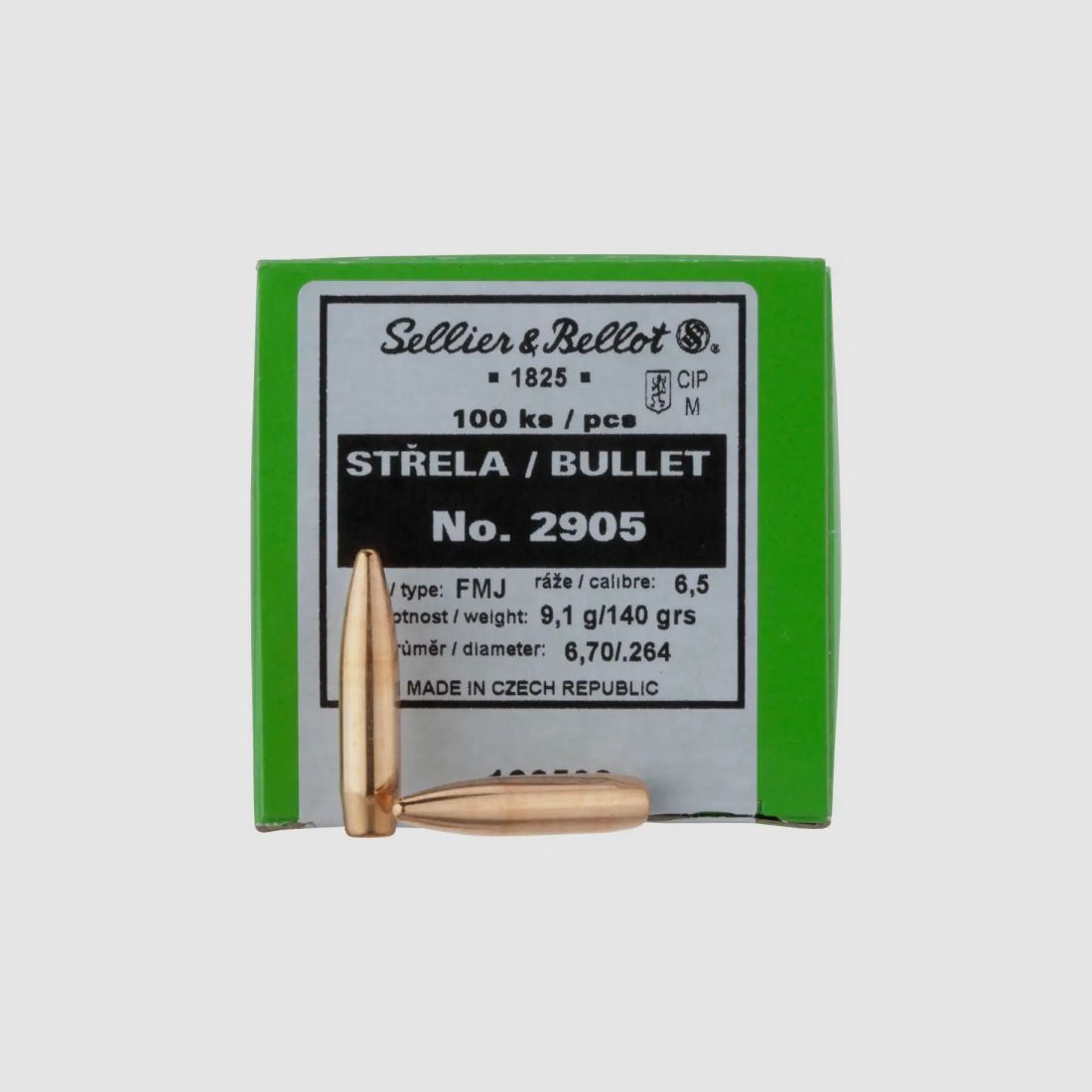 SELLIER & BELLOT GESCHOSSE .264 / 6,5MM - FMJ-BT - 9,1G / 140GRS - 100 STÜCK