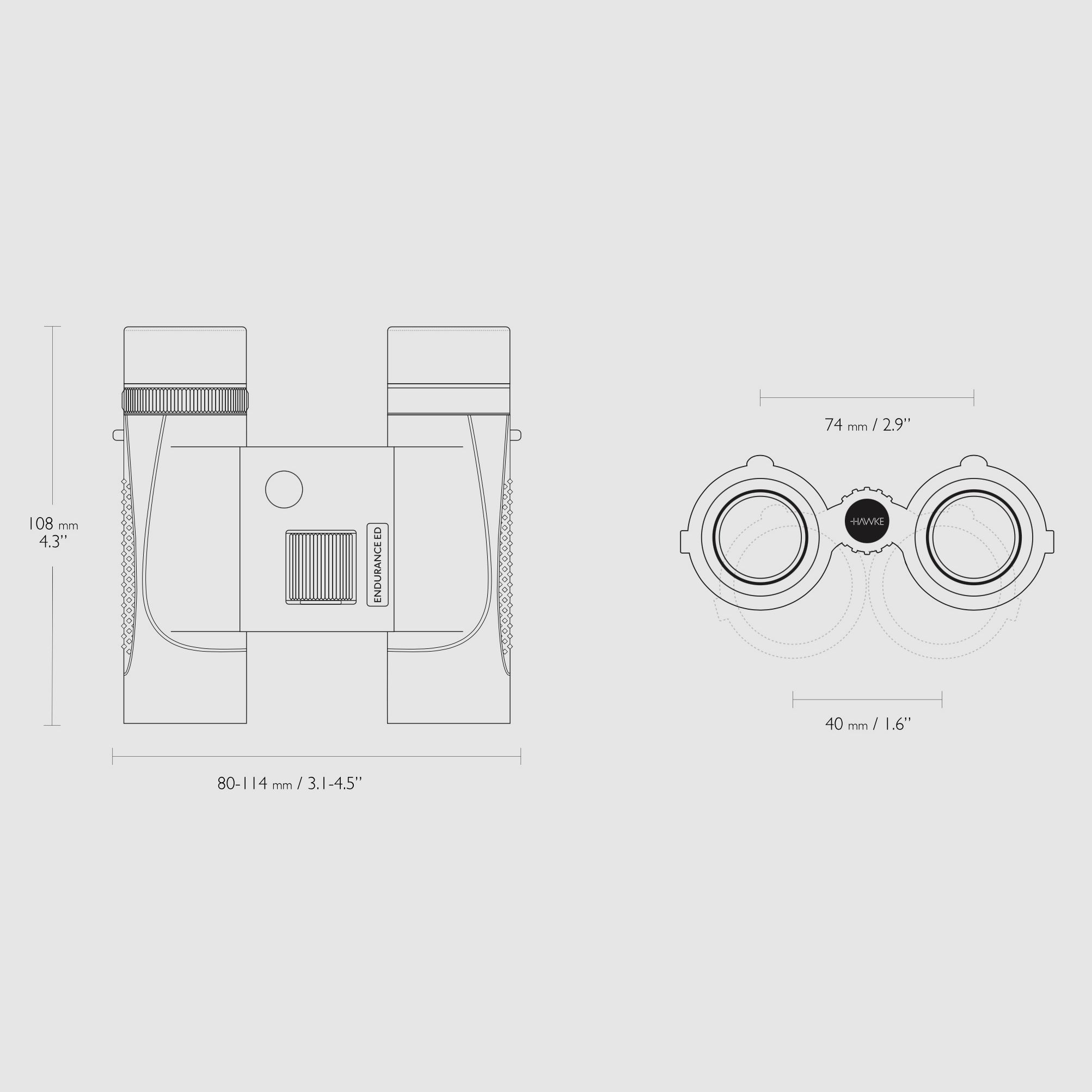 HAWKE 36110 Fernglas Endurance ED 8x25 Grün