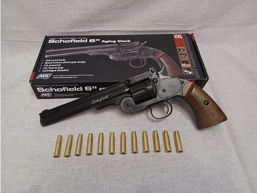 Schofield 6" - aging black / 4,5 mm Diabolo / CO2 / Revolver / OVP (136)