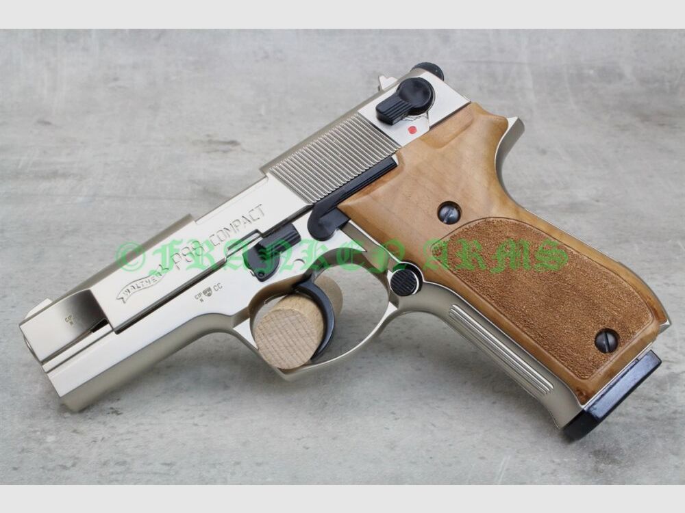 Umarex Walther P88 Compact 9mm P.A. nickel-plated wooden grip panels