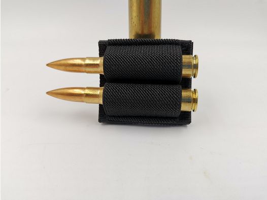 Patronenhalter für 2 Patronen schwarz oliv sand Munitionstasche Jagd Gewehr Long Range Cartride Hold