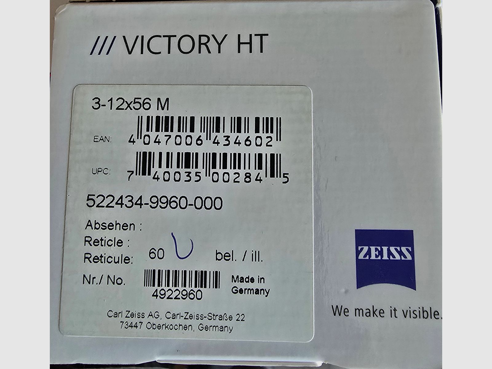Antonio Zoli BBF Bockbüchsflinte Bavaria Z95 .30-06 12/70 incluant Zeiss Victory HT 3-12x56