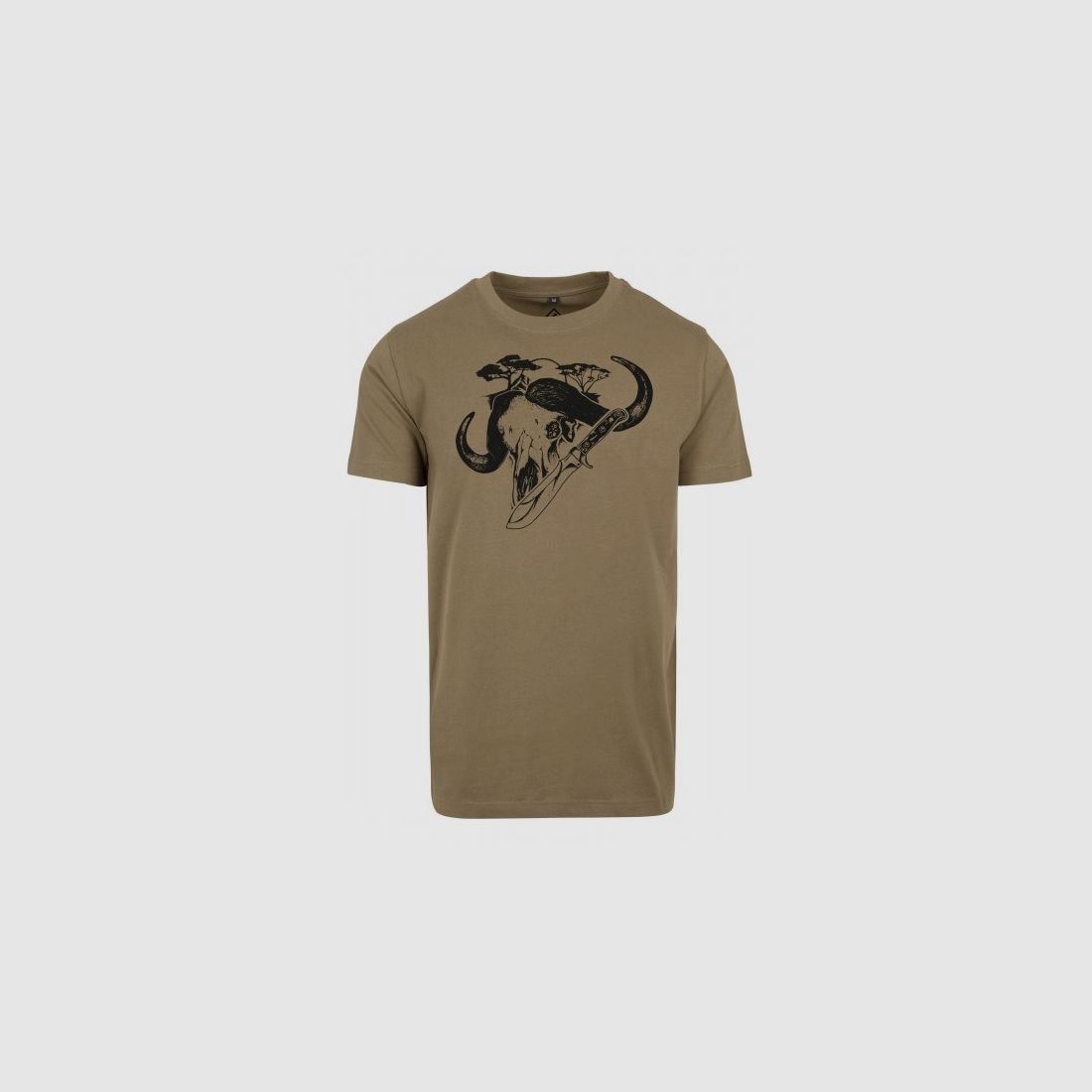 PUMA T-Shirt Motiv: Büffel und white hunter, Farbe: olive
