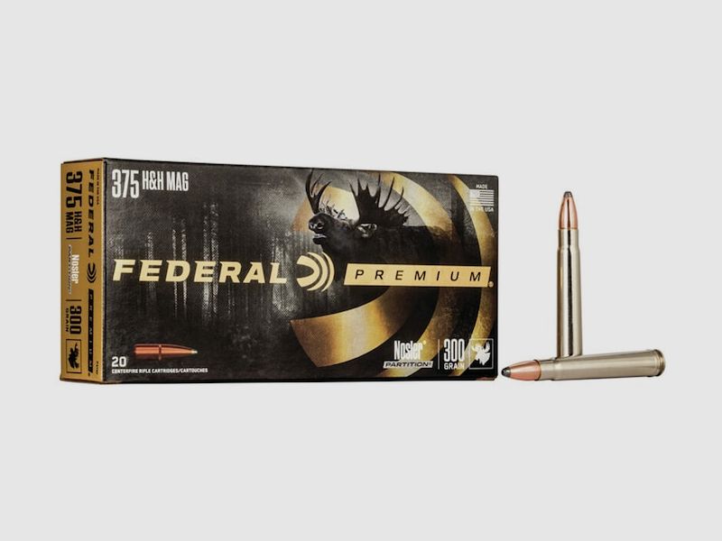 Federal Premium Nosler Partition .375 H&H Mag. 250GR 20 Patronen