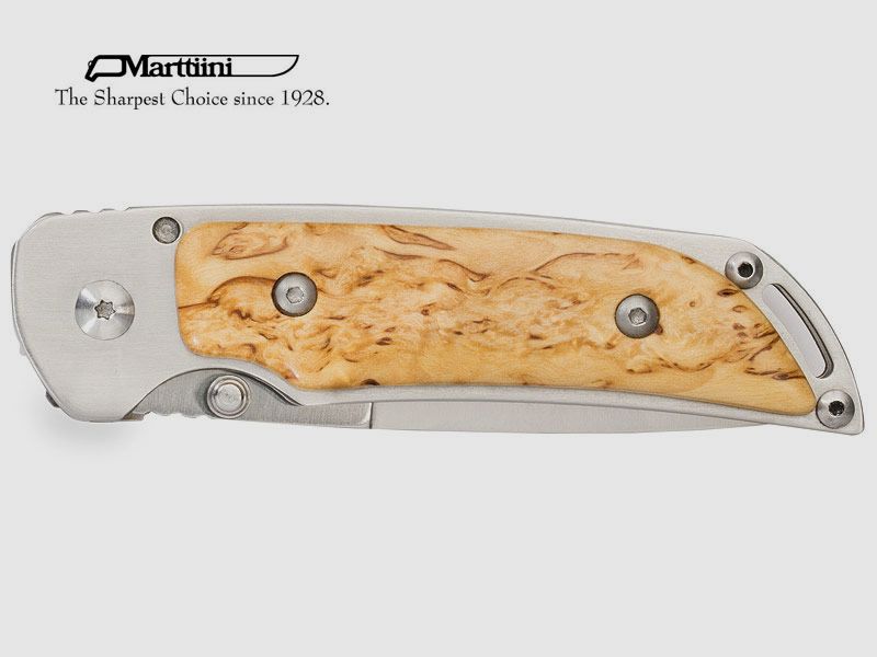 Einhandmesser Martiini MFK2 Stahl 420JS KlingenlĂ¤nge 8,2 cm Maserbirke Schalen (P18)