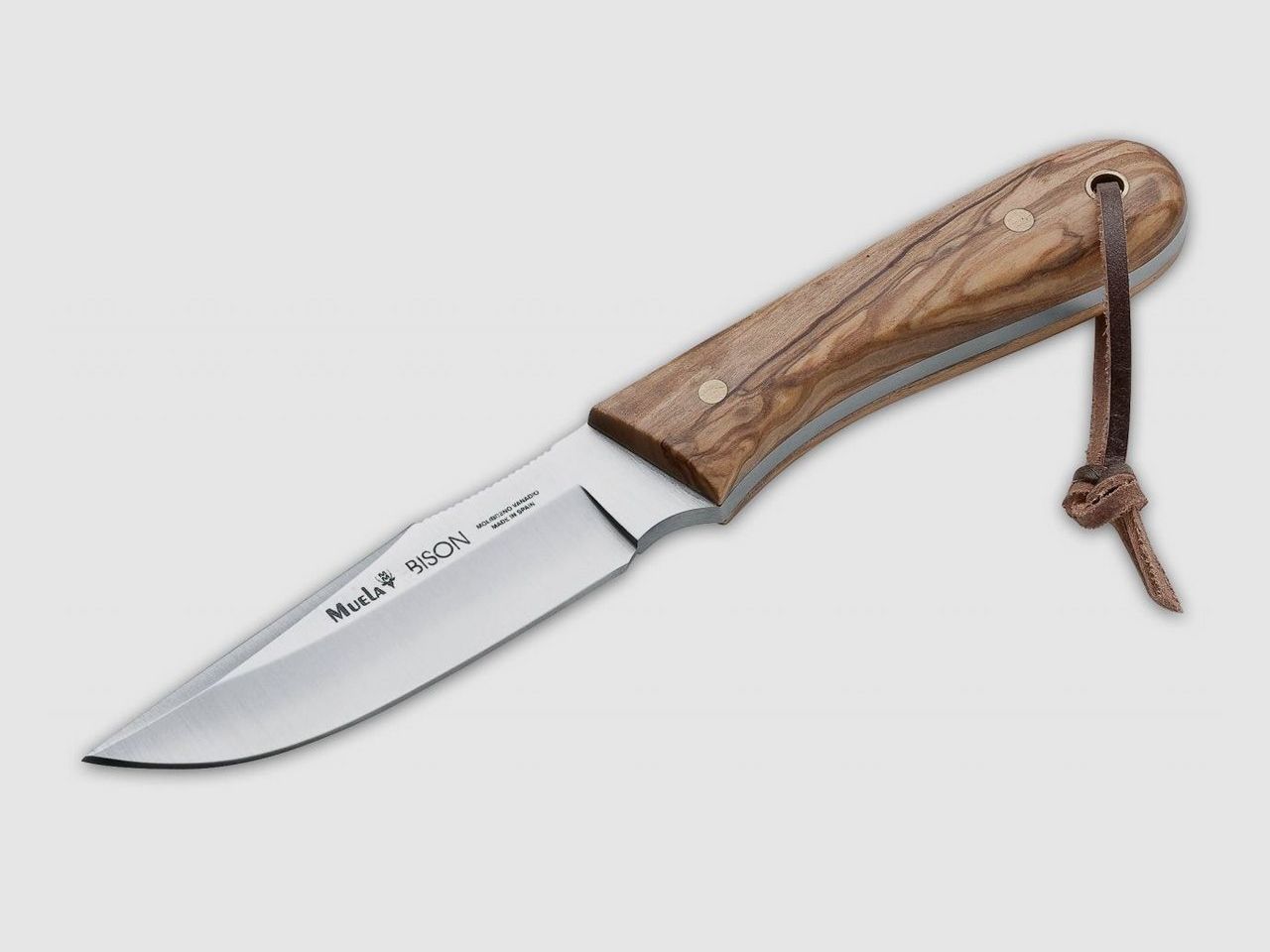 MUELA BISON OLIVE Jagdmesser mit schner Lederscheide