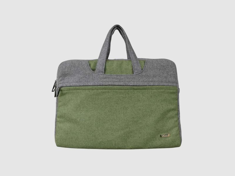 Borsa per laptop Gloria in verde e grigio