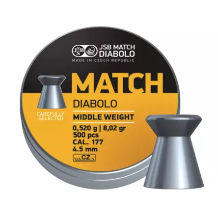 JSB MATCH Diabolo Middelzwaar 4.52 (0,520 g) / 500 stuks