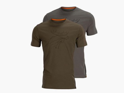 Härkila Graphic T-shirt 2-pak Brown/Phatom