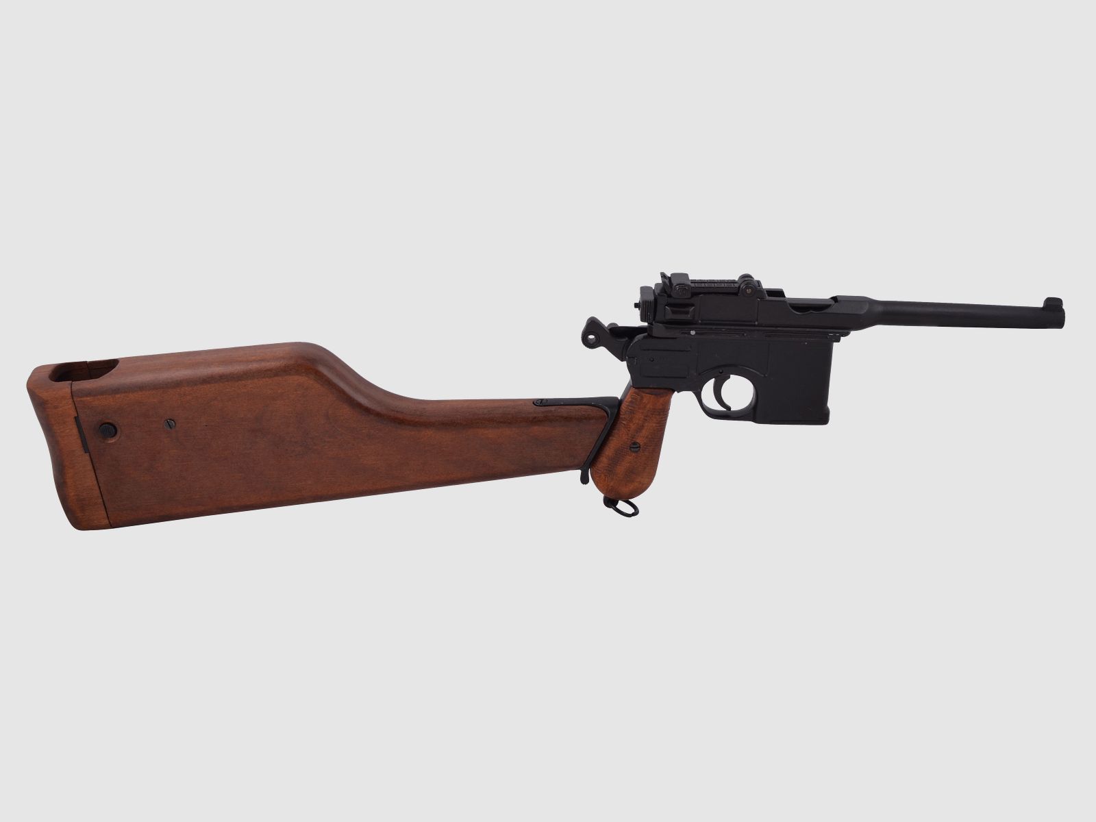Dekowaffe Mauser C96 mit Anschlagholzschaft