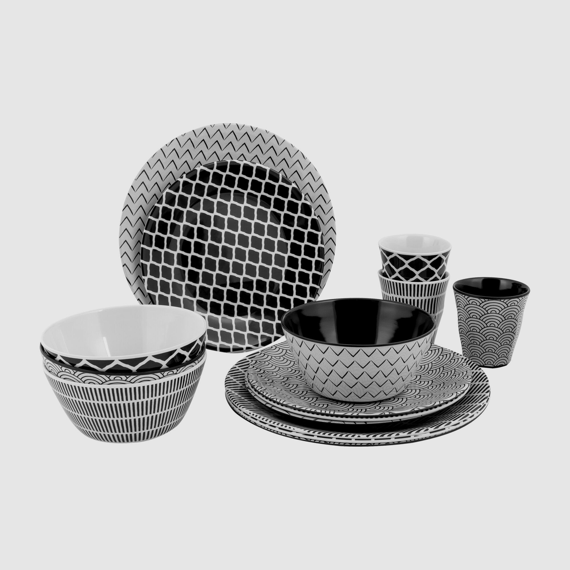 Dinnerware Set Mix & Match, 16-piece, blue/white, image 8 of 24