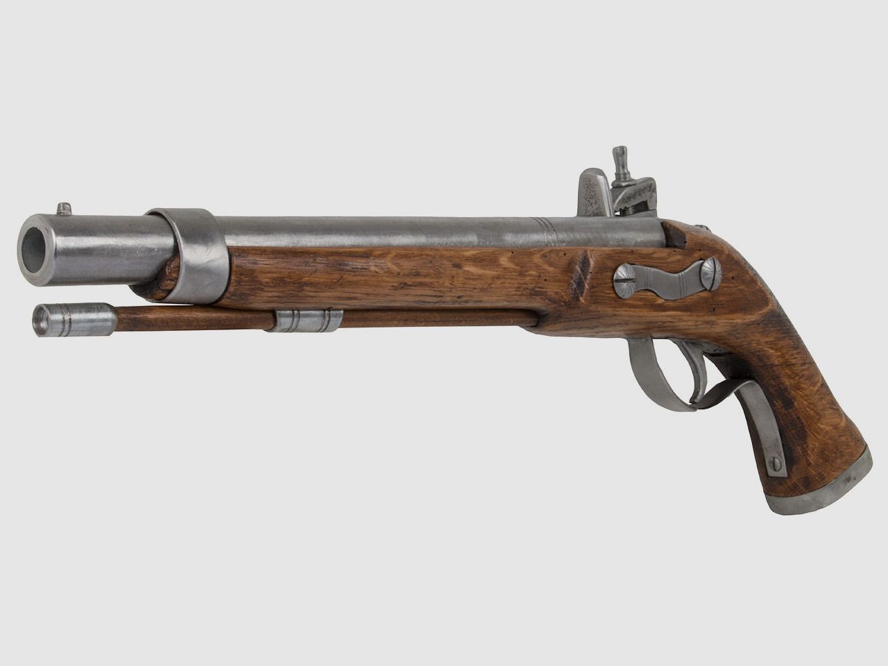 EinzelstĂĽck handgefertigtes Deko Steinschloss Vorderladerpistole LĂ¤nge 51 cm