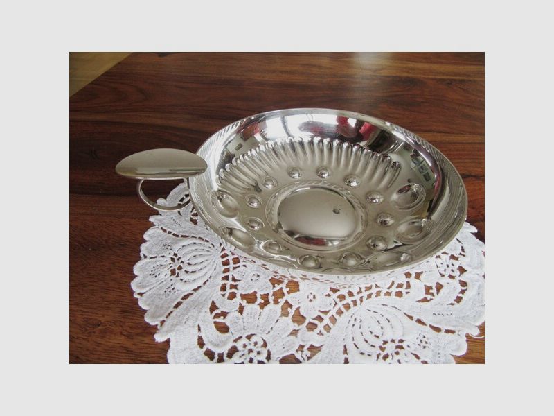 Seltener großer Silber Tastevin Sommelier Weinschale Alt Antik Vintage