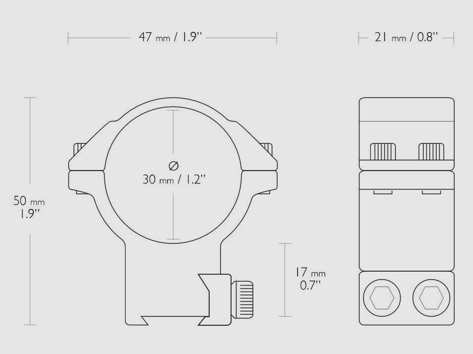 HAWKE 22108 30 mm Ringmontage Hoch für 9-11mm Schiene Zielfernrohr-Halterung