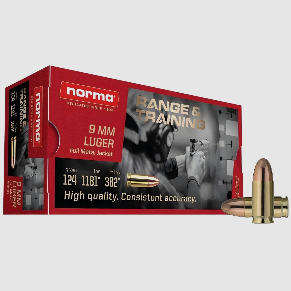 9x19 Norma FMJ Range & Training DPR 124gr/8g (620340050), afbeelding 2 van 3