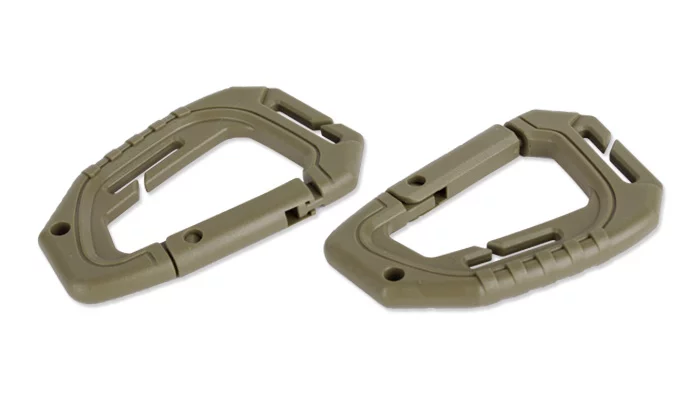 Mil-Tec Tactical MOLLE carabiner – 2 pcs. – OD green – 15922501, image 1 of 2