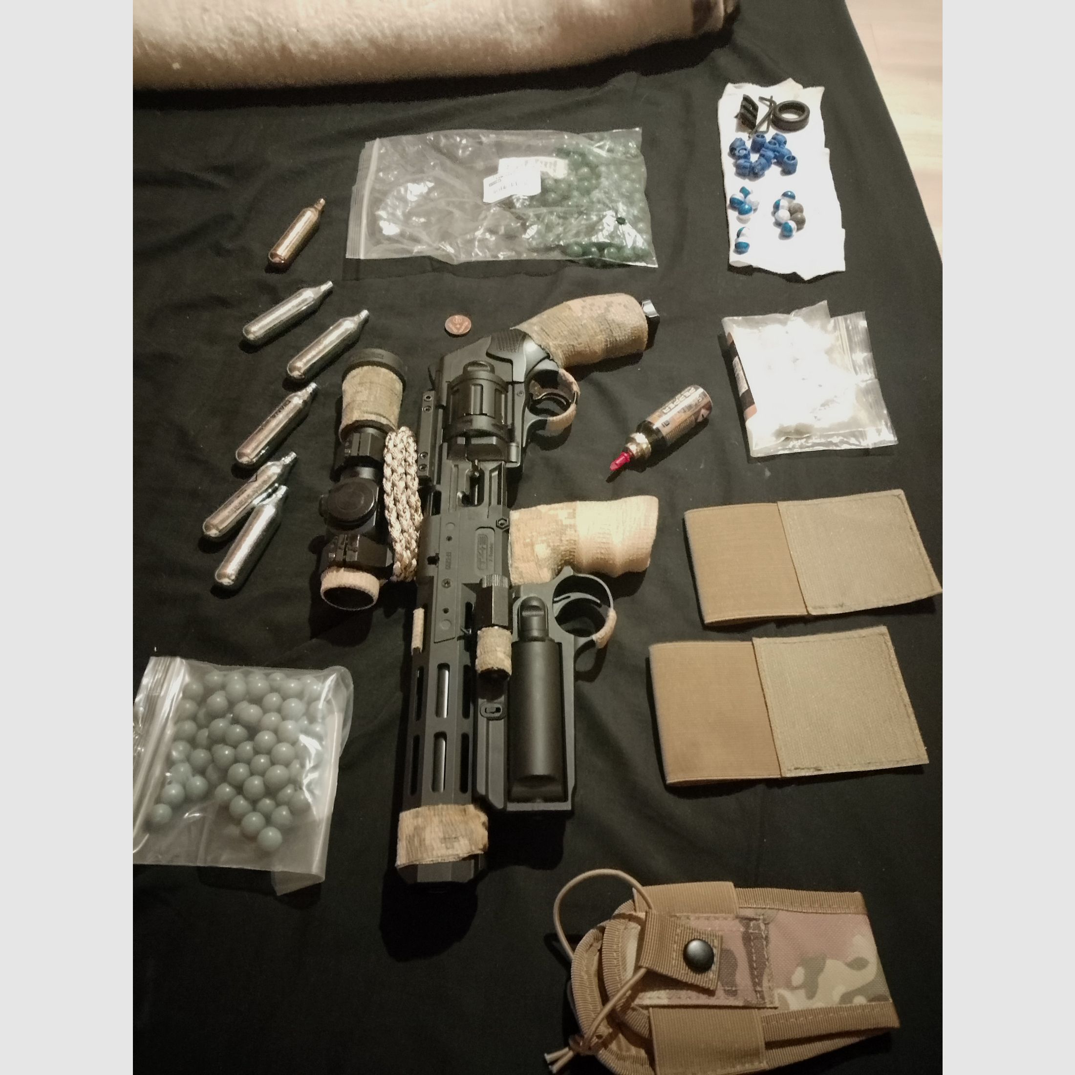 Actualización Long T4e HDR50 Tactical Rifle Kit Punto Rojo Láser Balas de Goma RAM Paintball Markierer Cal .50 Set Cápsulas CO2 Revolver Lanzador de Pimienta cañón largo Red DOT, imagen 3 de 6