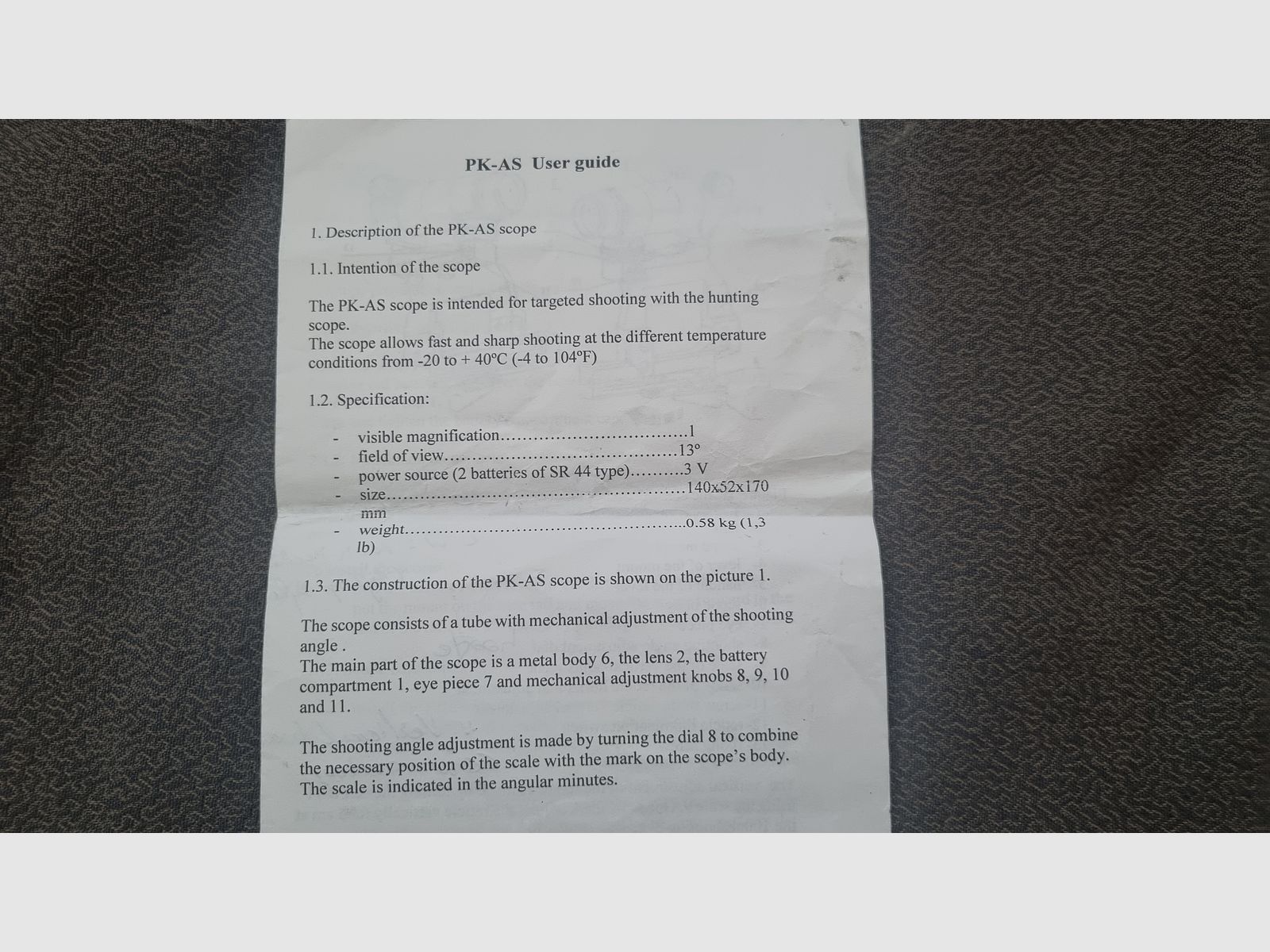 Collimatore russo BelOMO PK-AS per Ak74 Kalashnikov, SVD Dragunov +++ URSS mirino a punto rosso +++