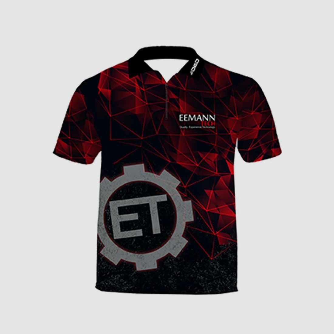 Eemann Tech Freizeitshirt – ROT, Größe: L, Personalisierter Name: Mit personalisiertem Namen, Bekleidungsart: Damen, Bild 3 von 3