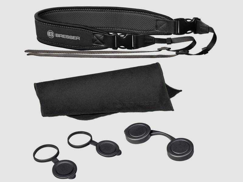 BRESSER 1721043 Pirsch ED 10x42 prismáticos recubiertos de fase con bolsa y correa