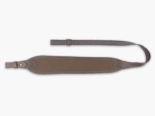 Gewehrriemen aus Neopren und Leder – Extra Breit – Braun
