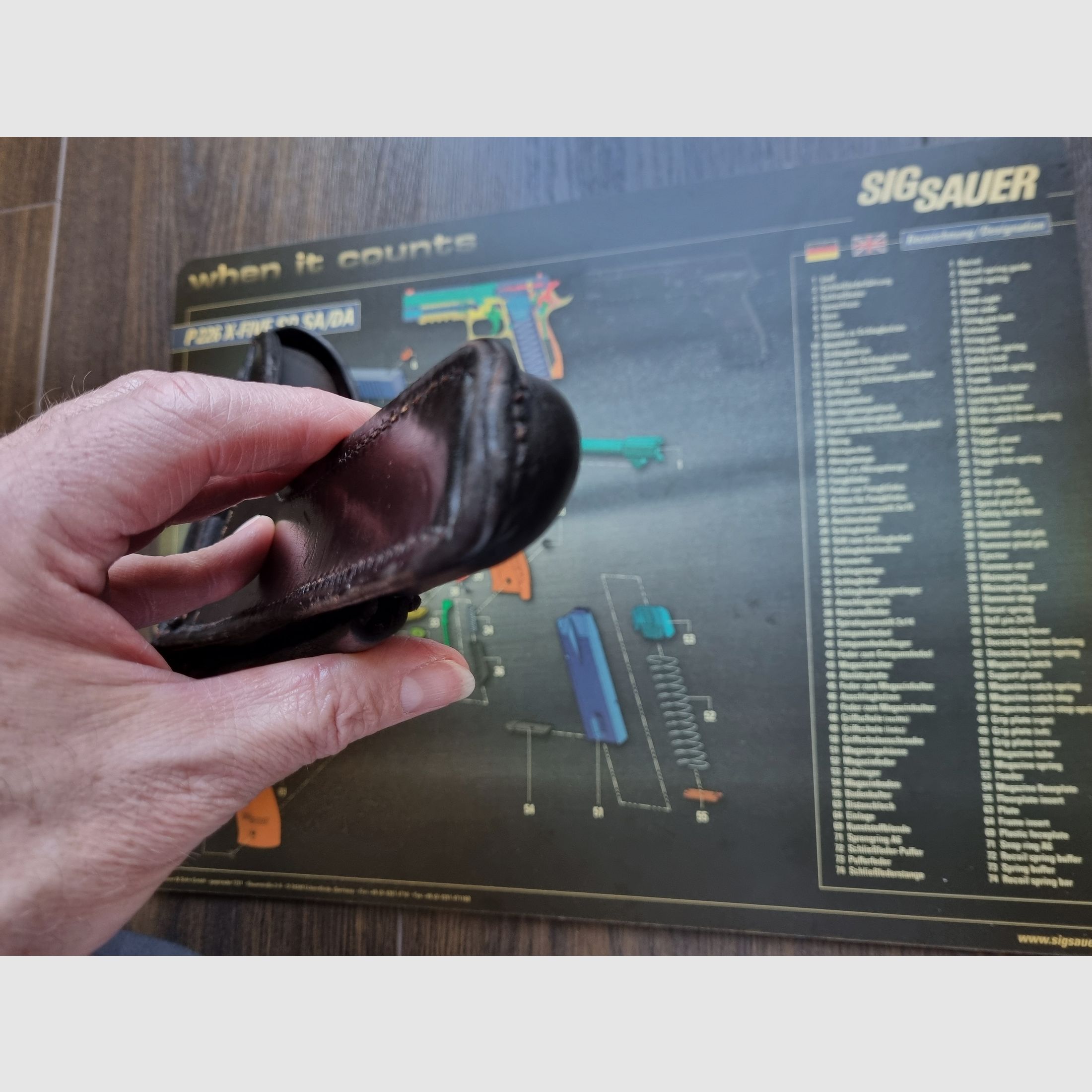 1915 DWM P08 Artillerie Leder-Holster von Steinmetz Breslau (B.A.X.) / Preis ist VHB