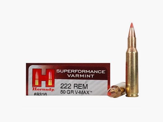 HORNADY PATRONEN 222 REM 50 GR QT 20